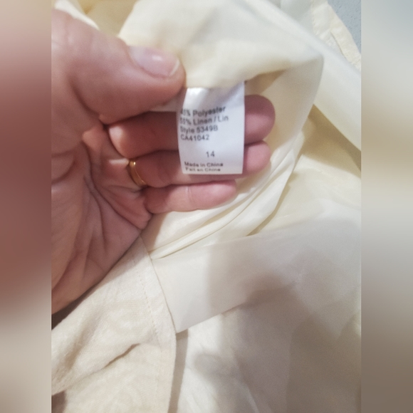 NWOT LYNN CANTIN Fabuleuse robe d'été en lin bien doublée de longueur midi - Picture 8 of 10